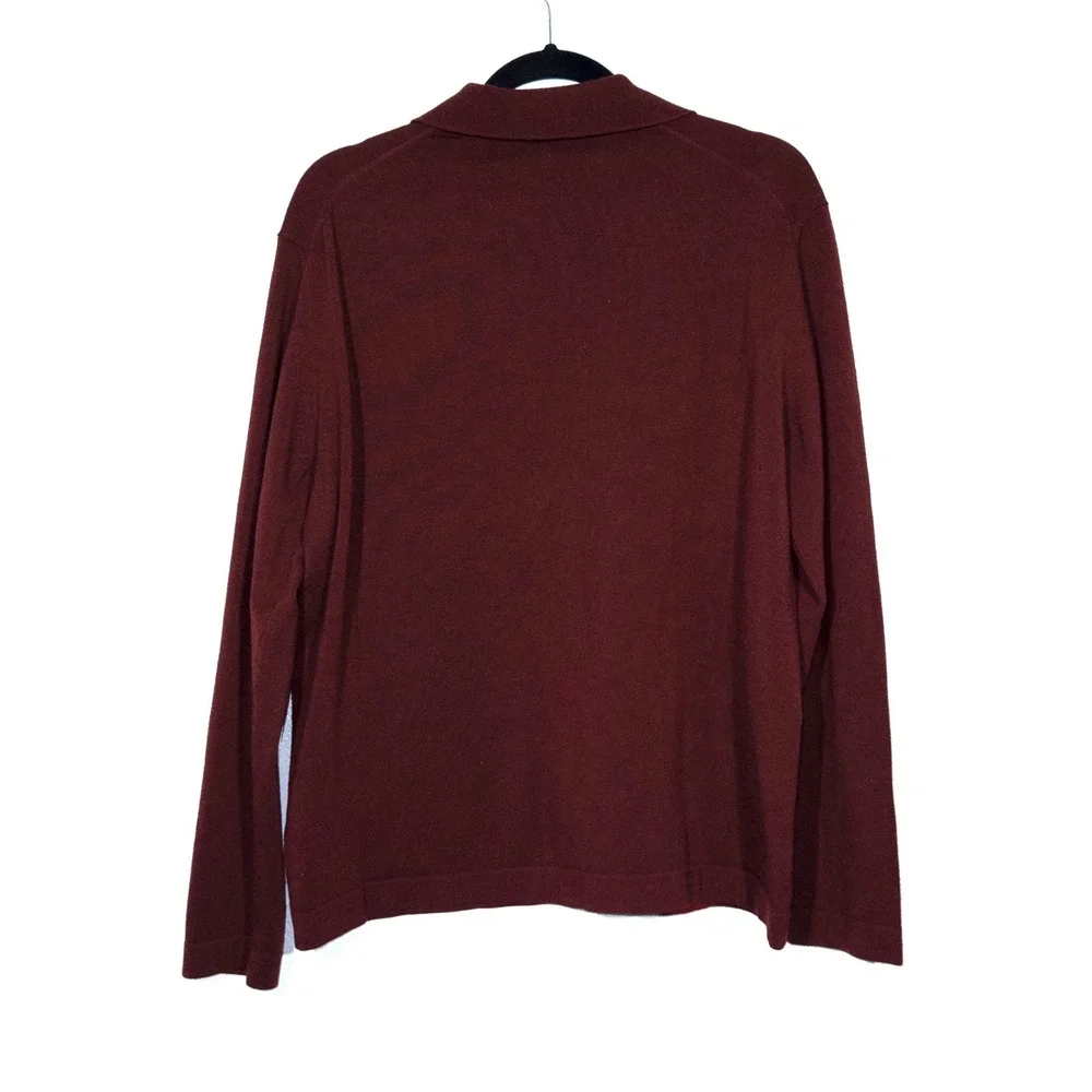 Banana Republic Maroon Red‎ Merino Wool Collared Sweater Size Large